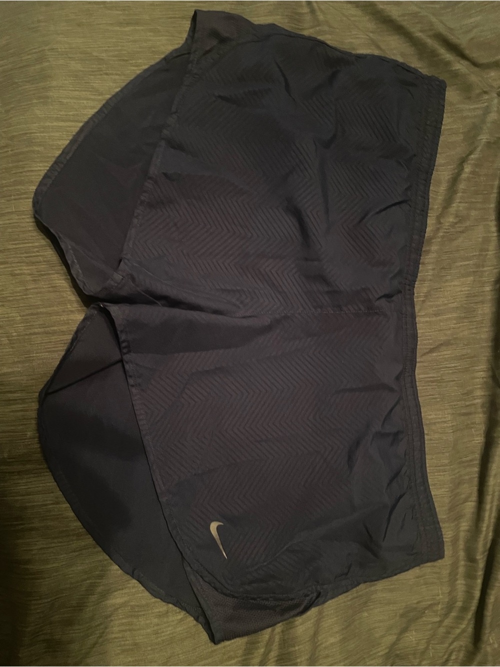 Nike Blue Athletic Running Shorts with Reflective Swoosh